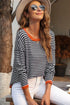 'Jolene' Striped Drop Shoulder T-Shirt - Celes Fashion